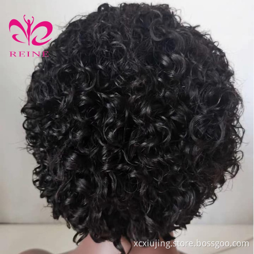 Brazilian Short Human Hair Wigs for Black Women Natural Color Remy Glueless Short Bob Curly Human Hair Wigs Pixie Cut Wigs